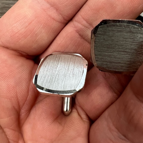 Vintage Swank Silver Tone Octagon Cufflinks - Picture 4 of 4